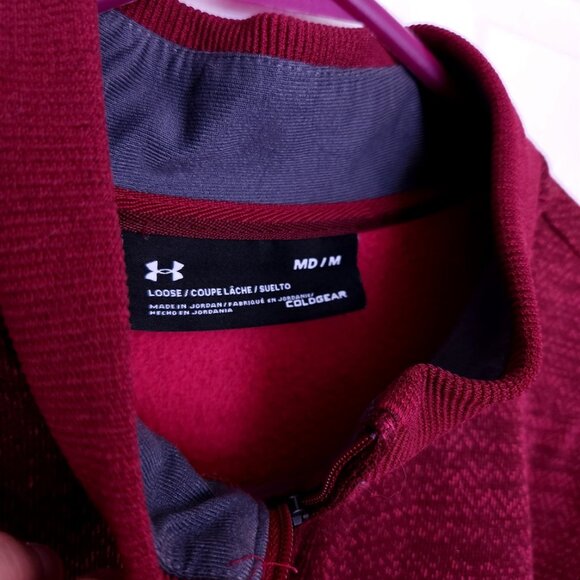 Under Armour ColdGear Quarter Zip Pullover Sweater, Medium - Picture 3 of 6